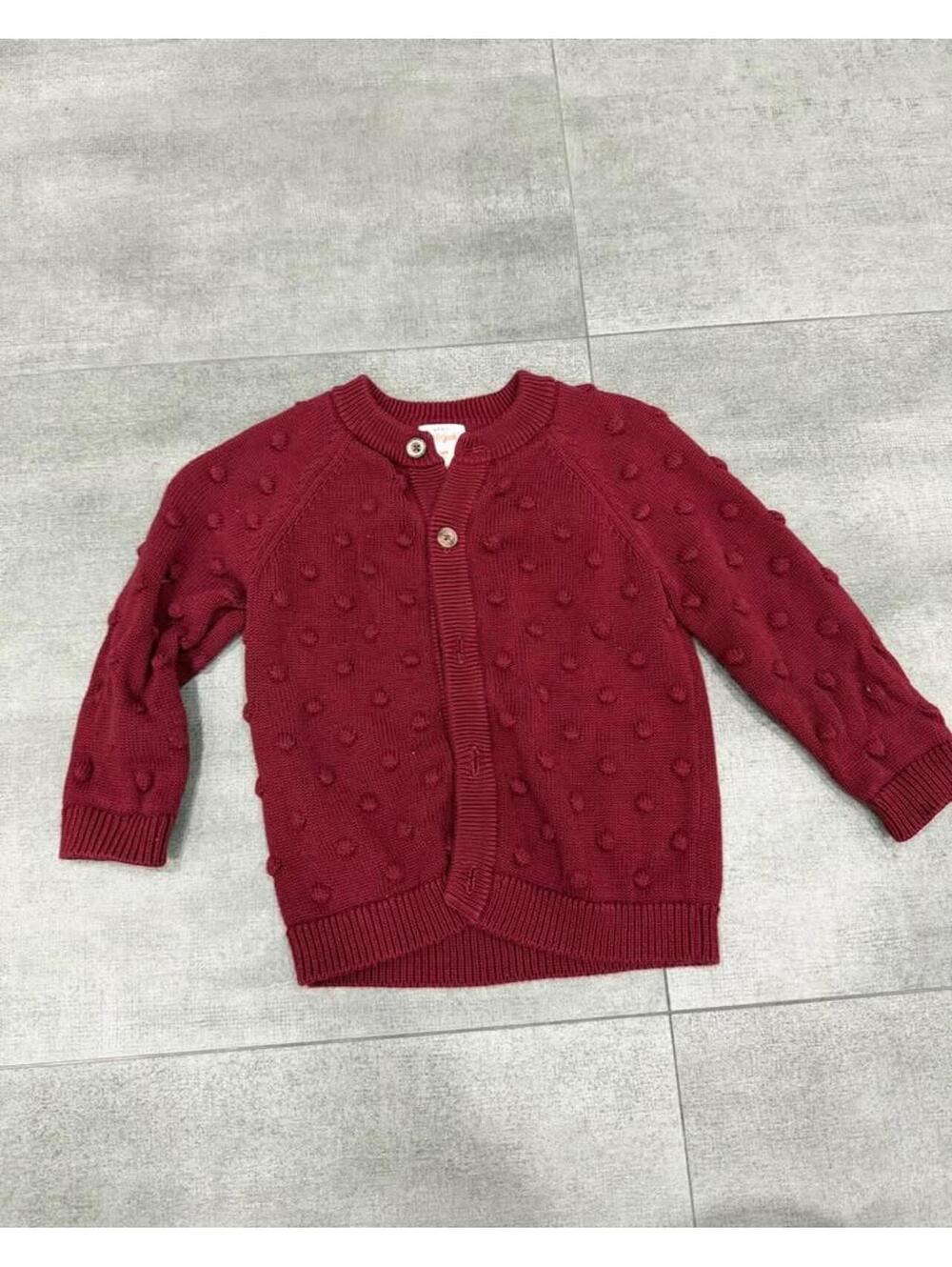 18m • Cat & Jack Red Popcorn Knit Cardigan 18M